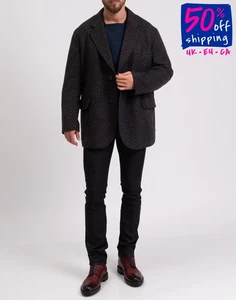 RRP €1195 EMPORIO ARMANI Blazer Jacket EU50 US40 L Cashmere & Wool Blend Loose - Picture 1 of 11