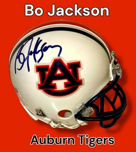BO JACKSON AUTOGRAPHED SIGNED AUBURN TIGERS COLLEGE FOOTBALL MINI HELMET wAP/COA - Picture 1 of 7