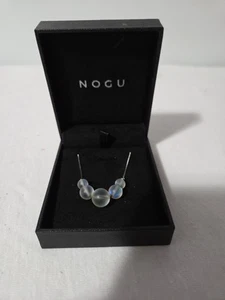 NOGU Meerjungfrau Glas Halskette Sterlingsilber 925 verstellbar Box Kette 18" - Bild 1 von 2