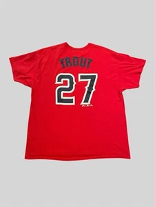 Anaheim Angels Mike Trout vintage majestic red jersey style T shirt Size 2XL - Picture 1 of 6