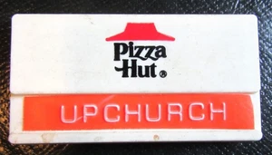1980er Vintage PIZZA HUT - MITARBEITER Namensschild / Etikett - Fast Food Pinback - Bild 1 von 2