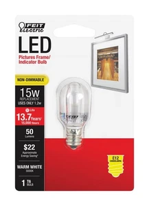 Feit Electric BPT6/SU/LED 1.5 Watt T6 E12 Warm White LED Non-Dimmable Light Bulb - Picture 1 of 1
