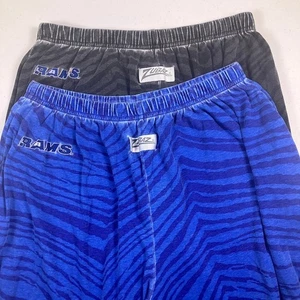 LA RAMS VTG 90's Zubaz Zebra Print Black Blue Pants Size L (2) Spellout Logo - Picture 1 of 17