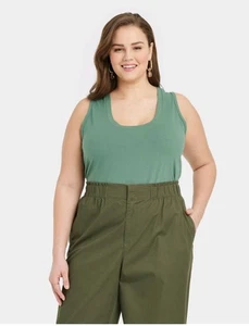 Damen A New Day U Neck Slim Fit Tank Top Dunkelgrün XXL - Bild 1 von 6