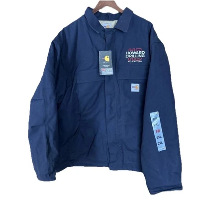 Carhartt FR Flame Resistant Duck Traditional Coat Quilt Lined Dark Blue 2XL - Image 1 of 4