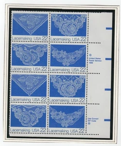 Scott #2354a (2351-54) Lacemaking Zip Block of 8 Stamps - MNH - Picture 1 of 1