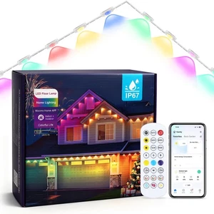 Luces exteriores permanentes 247 pies, RGB 90 LED permanentes IP67 impermeables, aplicación y... - Imagen 1 de 9