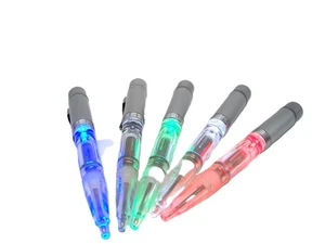 Kugelschreiber mit Licht farblich rot-blau-weiß-farbwechsel grün mit mine - Bild 1 von 16