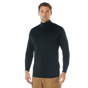 Rothco Midnight Navy Blue Moisture Wicking Long Sleeve Mock Turtleneck Shirt - Picture 1 of 5
