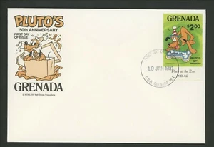 Disney FDC Grenada #1031 Pluto's 50th Anniversary dog zoo 1981 - Picture 1 of 2