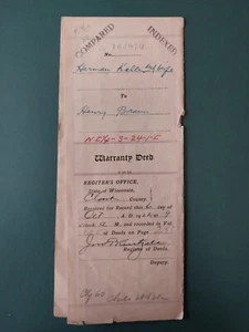 Antique Land Deed 1922, Clark Co, WI - Picture 1 of 5