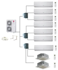 LG MultiSplit 7x Wandgeräte 2,1kW + 2x  Deckenkassette 2,6 Klimaanlage + GRATIS - Bild 1 von 4