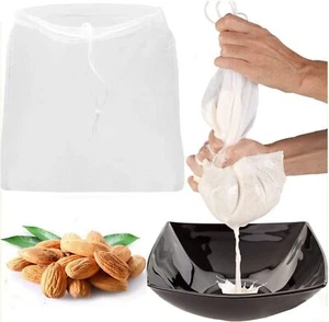 White Nut Milk Bag Reusable Cheesecloth Bags For Straining Almond Soy Milk St... - Picture 1 of 5