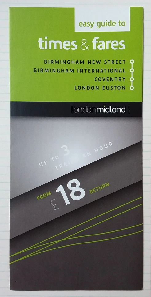 LONDON MIDLAND TIMETABLE & FARES Birmingham New Street-London Euston May 2014 - Image 1 of 1