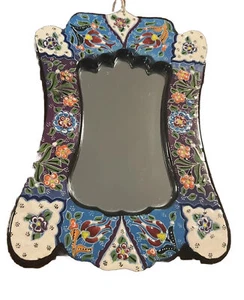 Tile Frame Wall Mirror,  Ceramic Wall Hanging Mirror, Gift For Mom. - Picture 1 of 2