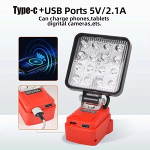 USB C LED Work Light for Milwaukee M18 18V Camping Workshop Flashlight - Picture 1 of 29