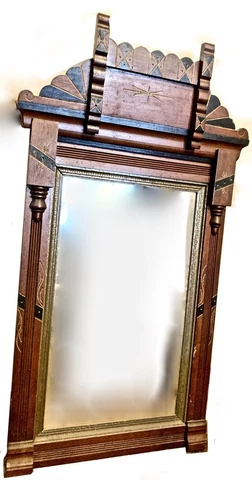 Antique Mirror Eastlake Victorian Walnut Cover