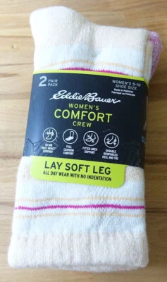 2 pares de calcetines cómodos para mujer Eddie Bauer con calzado Coolmax talla 5-10 coral Foto 1 de 3