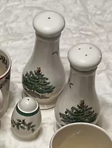 Oversized Salt & Pepper Set (and Additional Salt Shaker) Christmas Tree By Spode - Picture 1 of 5