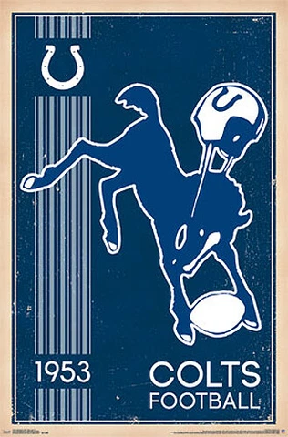 NFL Heritage Series Indianapolis BALTIMORE COLTS 1950-STYLE 22x34 Wall POSTER Cover