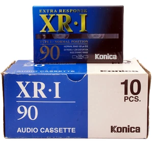 10 (box) KONICA XR-I 90 Minutes Blank Audio Cassette Tapes (1990) NEW SEALED - Picture 1 of 12