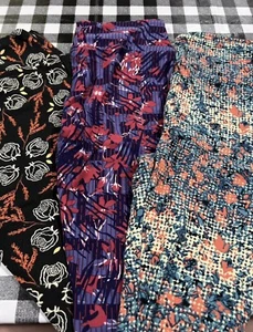 Lularoe OS leggings 3 pack lot #545 Floral Flowers Nature - Picture 1 of 6