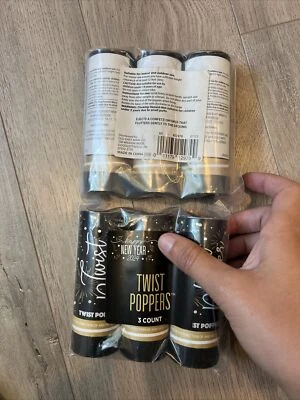 Lot Of 2(6)* Happy New Year Twist Confetti Poppers*Brand New* - NEW — 第 1/4 张图片