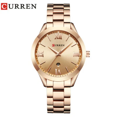 CURREN Women Watch Luxury Gold Watches Ladies Girl Business Calendar Wristwatch - Image 1 of 4