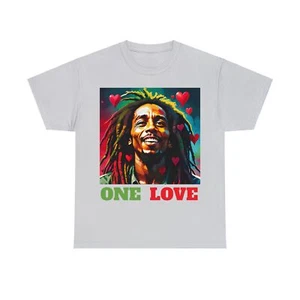 Bob Marley One Love Unisex soft Heavy 100% Cotton T-shirt Reggae Jamaican Music - Picture 1 of 78