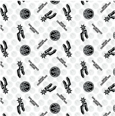 NBA San Antonio Spurs Ditsy City Print Cotton Fabric by the Yard - Image 1 of 2