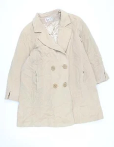 Alibi Moda Womens Beige Pea Coat Size 20 Button - Vintage - Picture 1 of 10