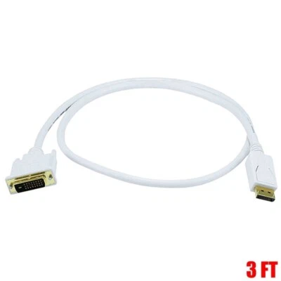 3FT DisplayPort DP Male to DVI Male M/M Cable Cord PC TV Mac Monitor Gold Plated - Image 1 of 3