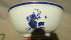 Antique Qing Chinese Export Porcelain 10.5 In Punch Bowl Blue + Gold 18Th C