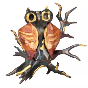 Escultura de arte de pared de búho de metal MCM de colección de 9 pulgadas hecha a mano pájaro brutalista retro - Imagen 1 de 18
