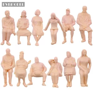 P2516 12pcs G Scale Figures 1:25 All Seated Unpainted People Model Train Railway - Picture 1 of 6