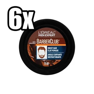 LOT 6 x LOREAL MEN EXPERT BARBERCLUB MESSY HAIR MOULDING CLAY POMADE 75ML MATTE - Picture 1 of 4