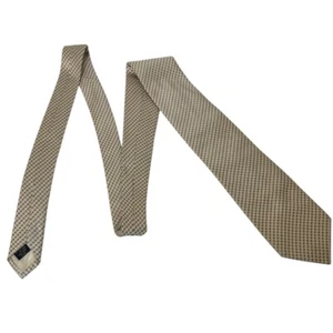 Kiros Mens Silk Tie Handmade in Italy Beige Neutral Pattern 3.5 W x 60 L - Picture 1 of 6