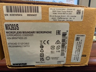 SHURE MX393/S  MICROFLEX BOUNDARY MICROPHONE - Image 1 of 4