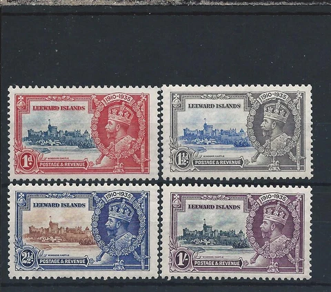 LEEWARD IS 1935 SILVER JUBILEE SET MINT SG 88/91 CAT £35 Cover