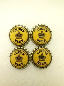 4 VTG UNUSED NOS CROWN BEER BOTTLE CAPS DICK BROTHERS BREWING CO. QUINCY, ILL. - Picture 1 of 3
