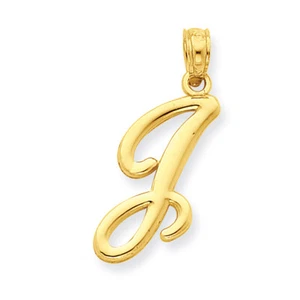 14k Yellow Gold J Script Initial Pendant YC993J - Picture 1 of 1