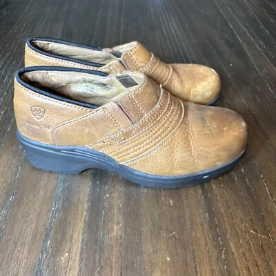 Zuecos de seguridad marrón con puntera de acero ARIAT 10002367 para mujer 9,5B Foto 1 de 4