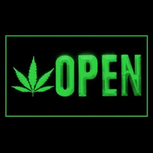 220093 Marijuana aperta canapa trascinamento erba display droga luce LED insegna al neon - Foto 1 di 7