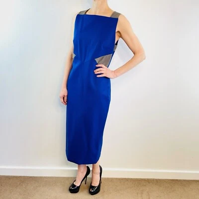 Vestido recto sin mangas Raoul talla 12US 14AUS azul y gris correa azul nuevo con etiquetas Foto 1 de 4