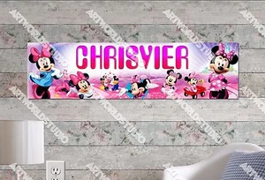 Personalisiert/Personalisiert Minnie Mouse Name Poster Wandbild Dekoration Banner - Bild 1 von 1