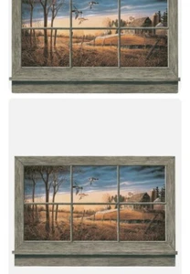 Rustic Window Duck Lodge Accent Wall Mural York Wallcoverings WD4302M - Picture 1 of 3