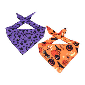  2 Pcs Pet Dog Triangular Binder Polyester Halloween Costumes Drool Bibs