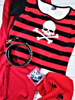 Hip Punk Pirata Halloween Califa Disfraz Adolescente Grande 5 Piezas Cinturón Mejorado EE. UU.  Foto 1 de 4