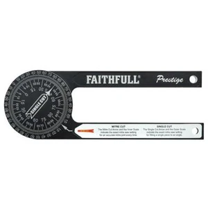 Faithfull Prestige Scie Mitre Rapporteur Aluminium Noir - Picture 1 of 2