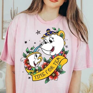 Beauty And The Beast Chip & Mrs. Potts Time For Tea Mother's Day Tshirt Women - Picture 1 of 2